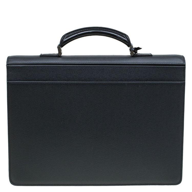 Pre Owned Louis Vuitton Black Taiga Leather Robusto 1 Compartment Briefcase