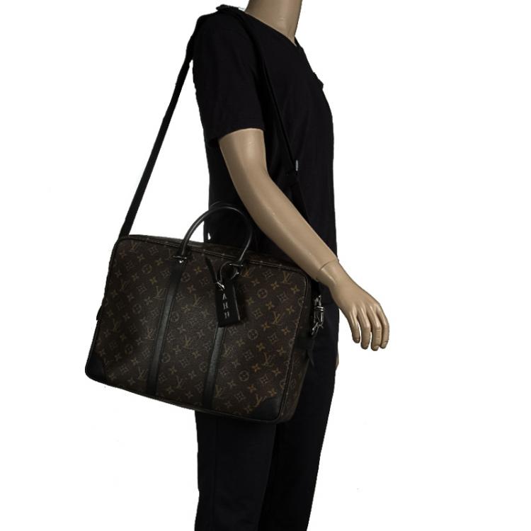 Brown Louis Vuitton Monogram Macassar Porte Documents Voyage Business Bag