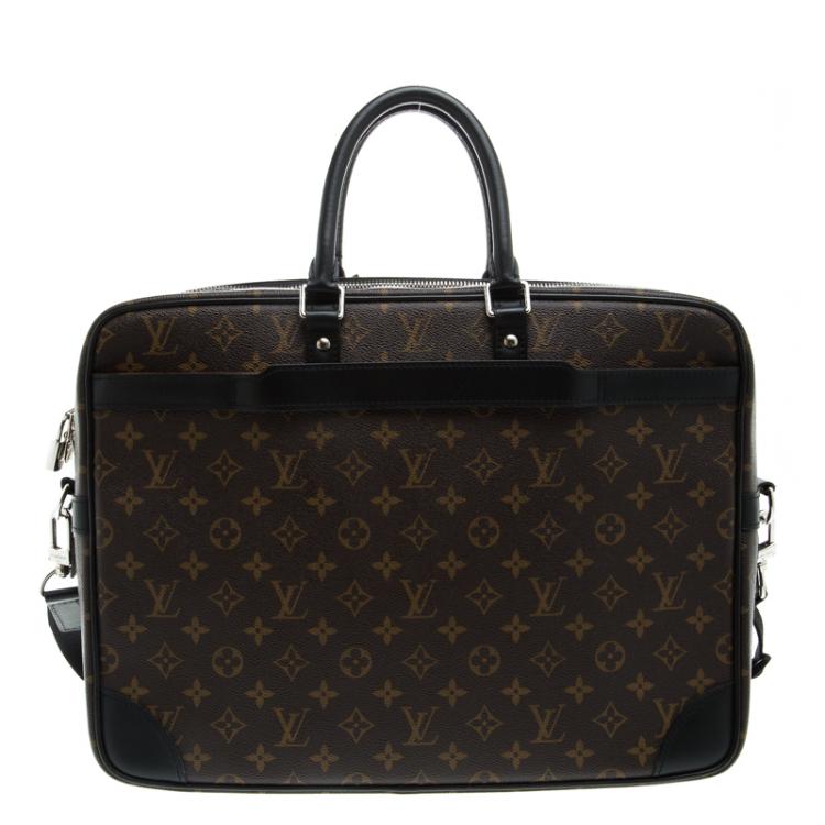 Pre Owned Louis Vuitton Monogram Macassar Canvas Porte-Documents Voyage Suitcase