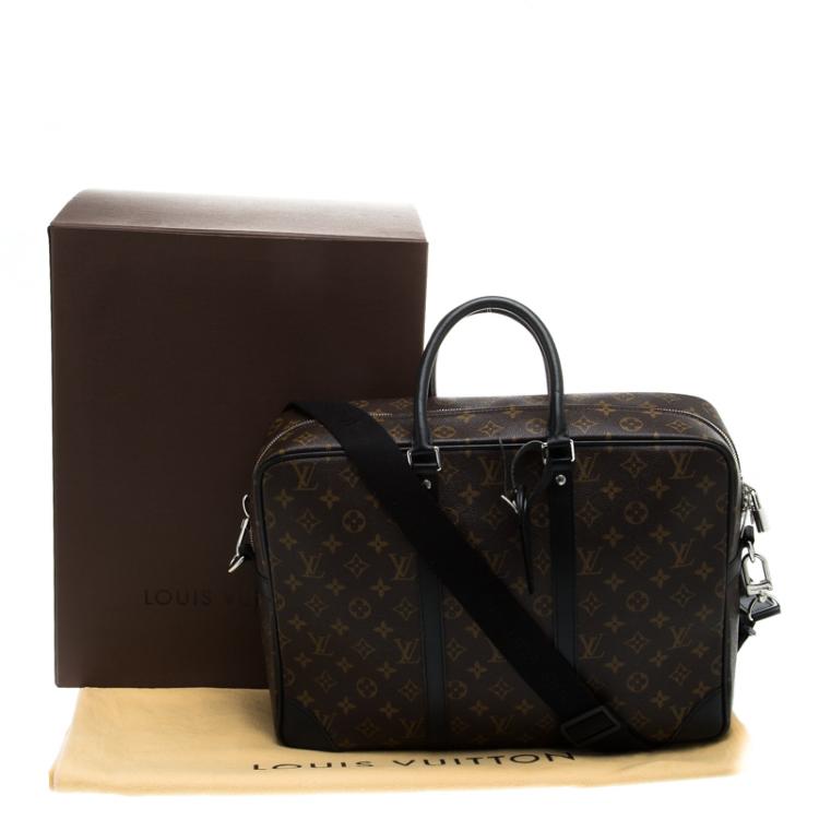 Pre Owned Louis Vuitton Monogram Macassar Canvas Porte-Documents Voyage Suitcase