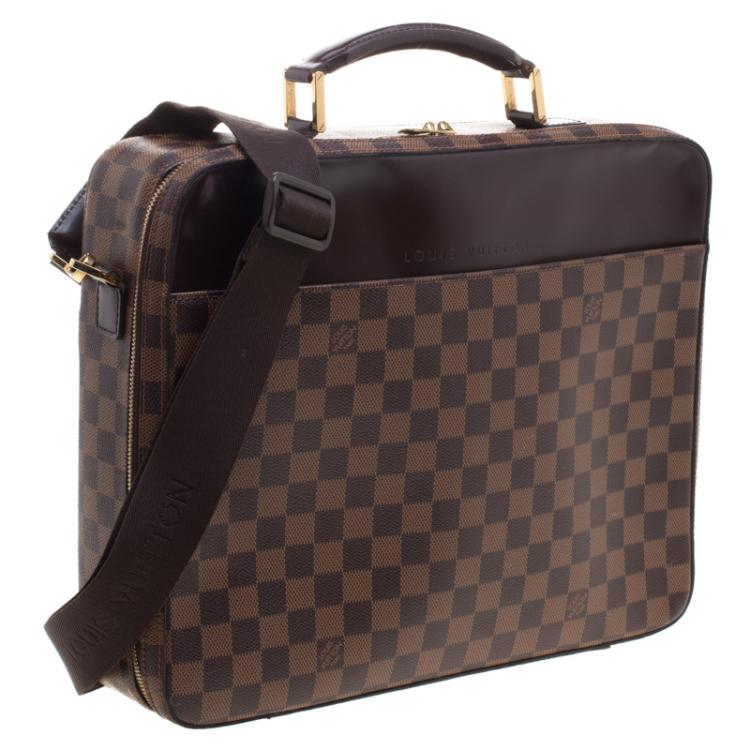 Pre Owned Louis Vuitton Damier Ebene Canvas Porte Ordinateur Sabana Bag