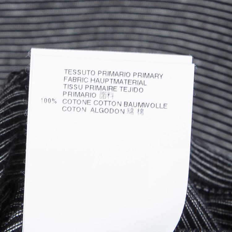 Pre Owned Maison Martin Margiela Monochrome Striped Boat Neck Long Sleeve T-Shirt M