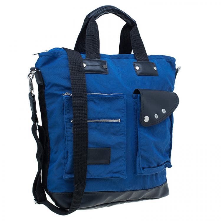 Pre Owned Marc by Marc Jacobs Blue Nylon Double Pocket Messenger Bag
