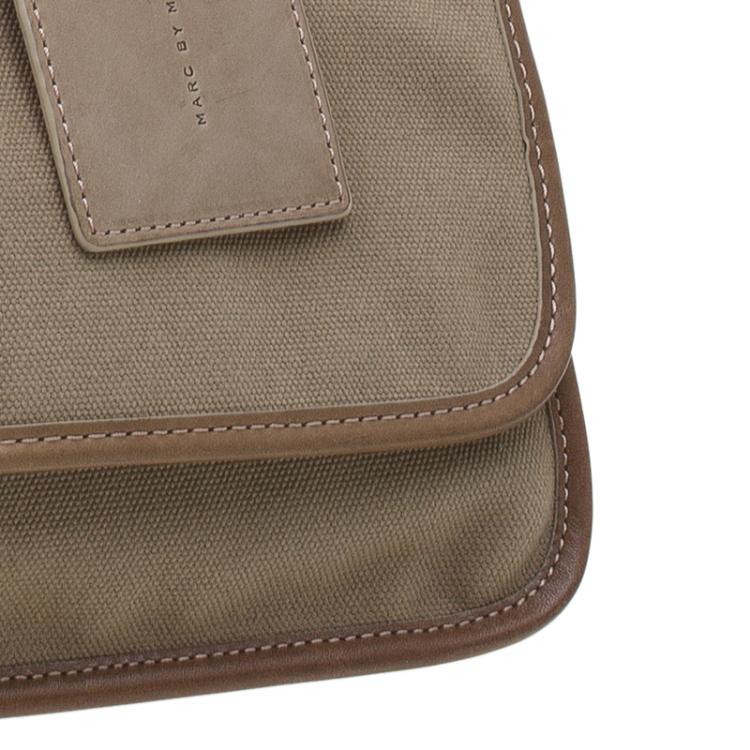 Pre Owned Marc by Marc Jacobs Beige Canvas Messenger Bag