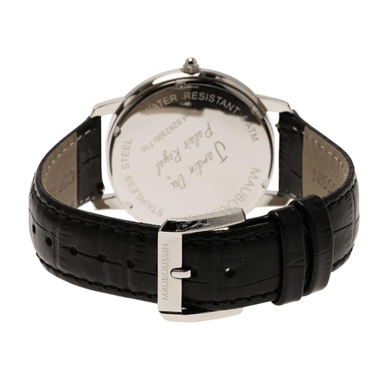 Pre Owned Mauboussin Black Stainless Steel Montre Homme Jardin Men's Wristwatch 40MM