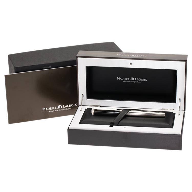 Pre Owned Maurice Lacroix Black and Silver Stainless Steel Classic Ballpoint Pen