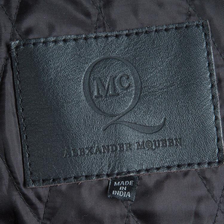 Pre Owned McQ by Alexander McQueen Men's Black Distressed Leather Biker Jacket L