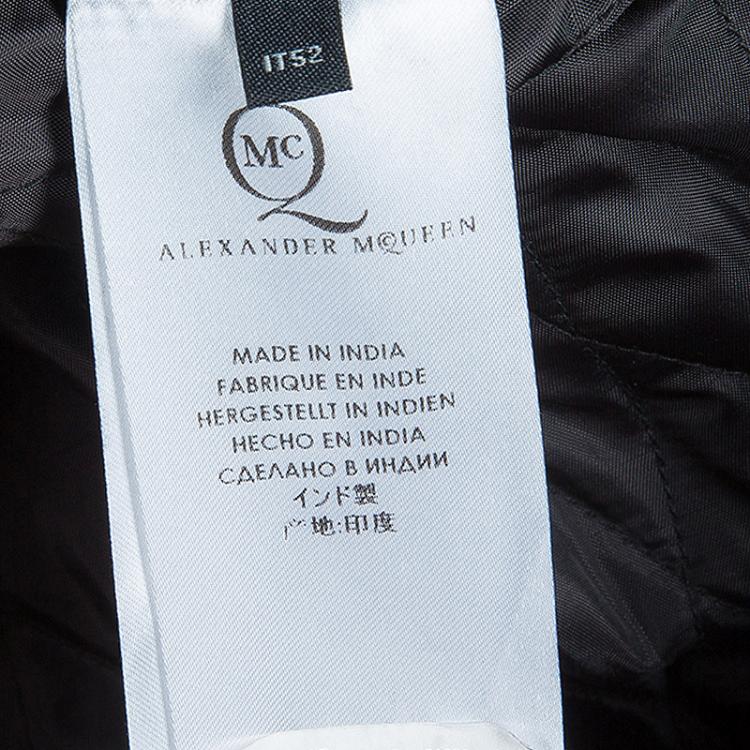 Pre Owned McQ by Alexander McQueen Men's Black Distressed Leather Biker Jacket L