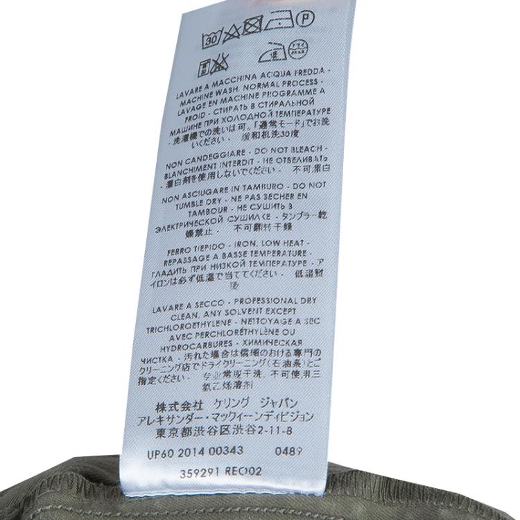Pre Owned McQ by Alexander McQueen Olive Green Leather Buckle Utility Pants S