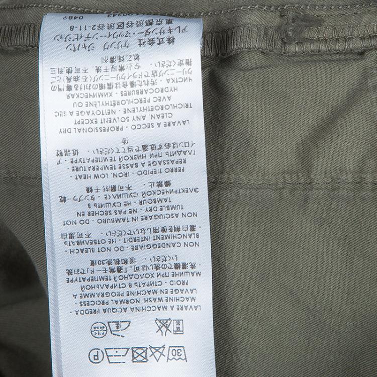 Pre Owned McQ by Alexander McQueen Olive Green Leather Buckle Utility Pants S