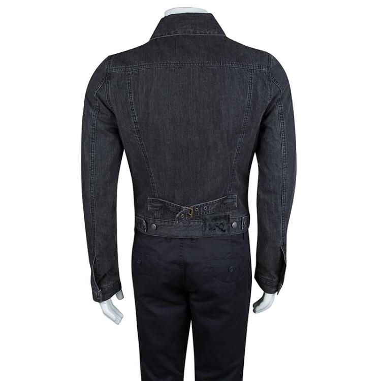 Pre Owned McQ By Alexander McQueen Faded Black Denim Jacket M