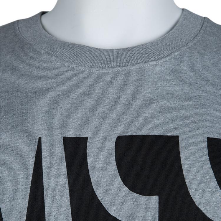Pre Owned McQ By Alexander McQueen Grey Printed Cotton Sweatshirt L