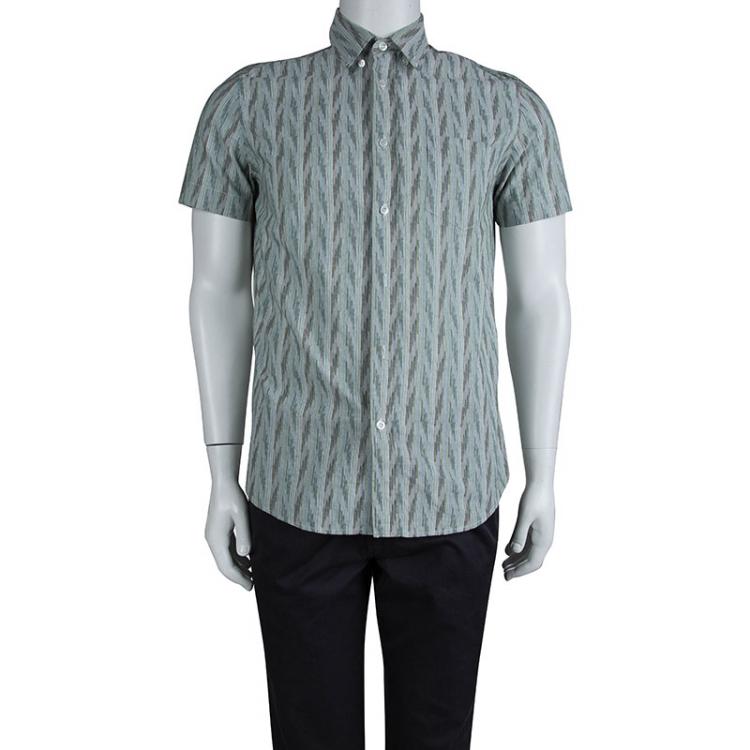 مملوكة مسبقًا Missoni Multicolor Printed Short Sleeve Button Front Cotton Shirt XL