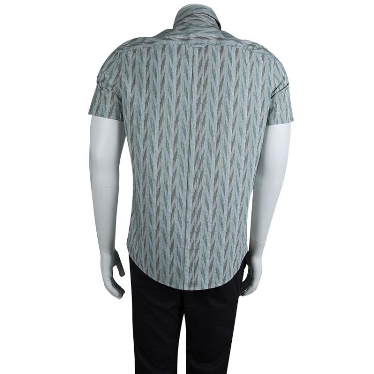 مملوكة مسبقًا Missoni Multicolor Printed Short Sleeve Button Front Cotton Shirt XL