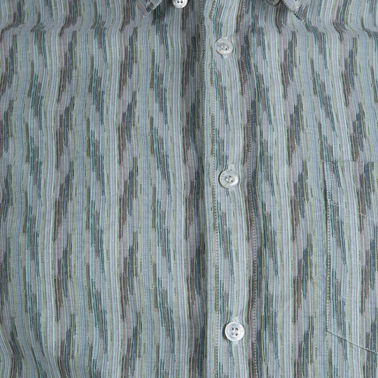مملوكة مسبقًا Missoni Multicolor Printed Short Sleeve Button Front Cotton Shirt XL