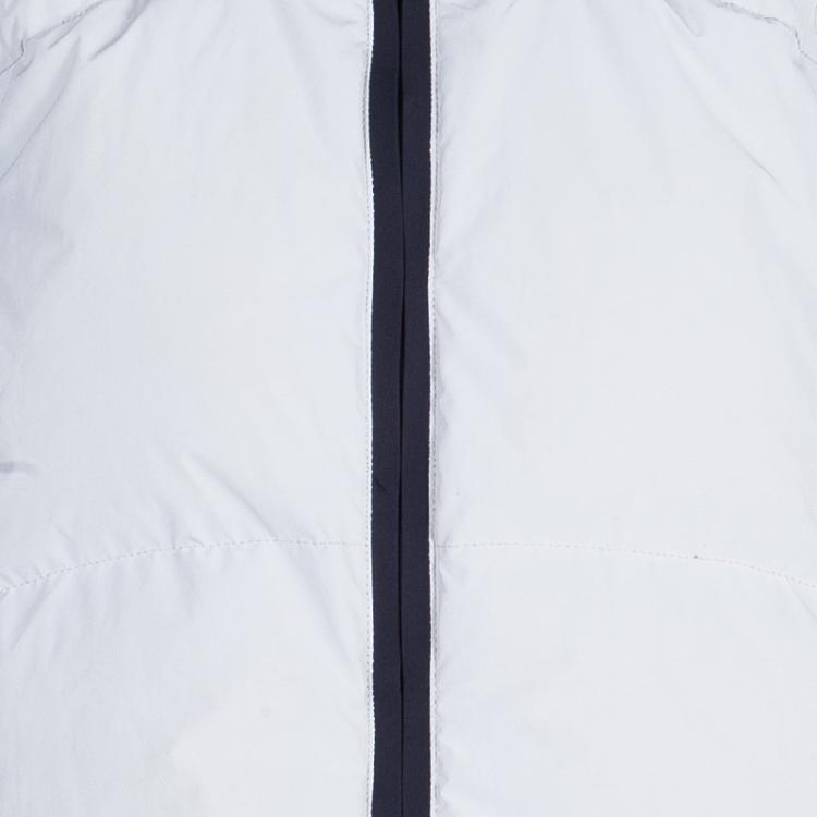 Pre Owned Moncler Grenoble Men's Off-white and Navy Skiing Jacket L