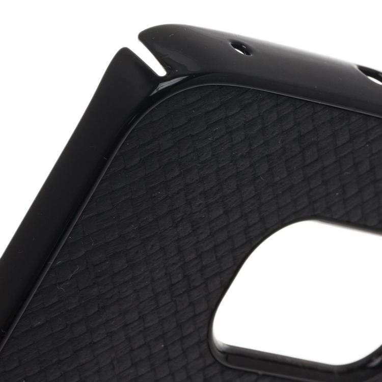 Pre Owned Montblanc Black Leather Miesterstuck S6 Edge Phone Case