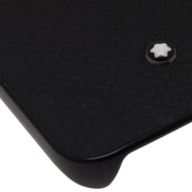 Pre Owned Montblanc Black Leather Miesterstuck S6 Edge Phone Case