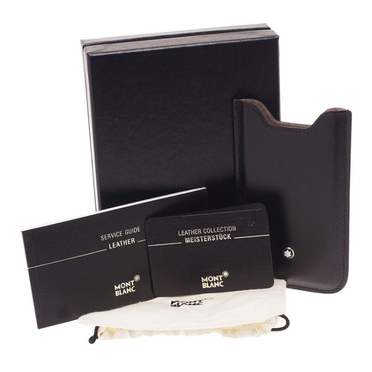 Pre Owned Montblanc Black Soft Leather Meisterstuck iPhone 4/4S Case