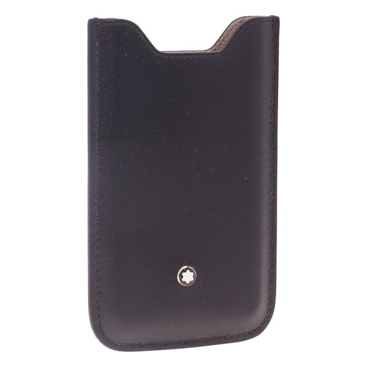 مملوكة مسبقًا Montblanc Black Leather Meisterstuck iPhone 4/4S Case