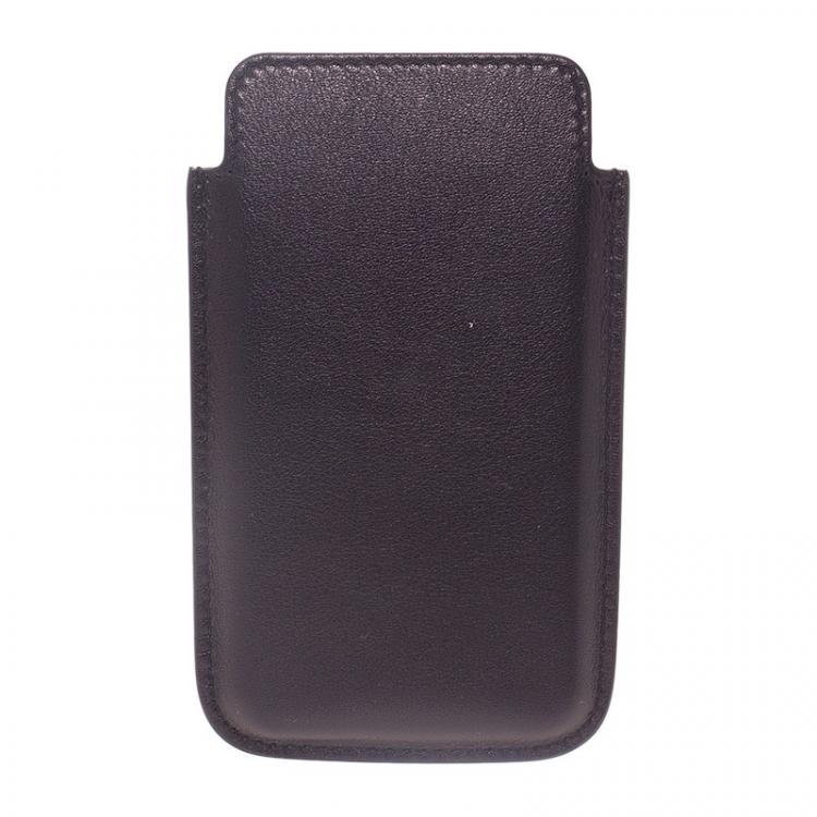 Pre Owned Montblanc Black Perforated Leather Meisterstuck iPhone 4/4S Case