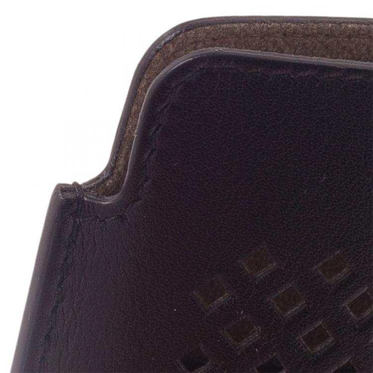 Pre Owned Montblanc Black Perforated Leather Meisterstuck iPhone 4/4S Case