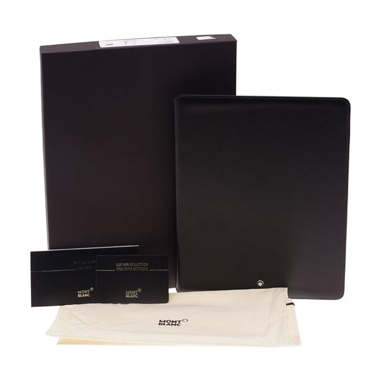 Pre Owned Montblanc Black Leather Meisterstuck iPad Case 