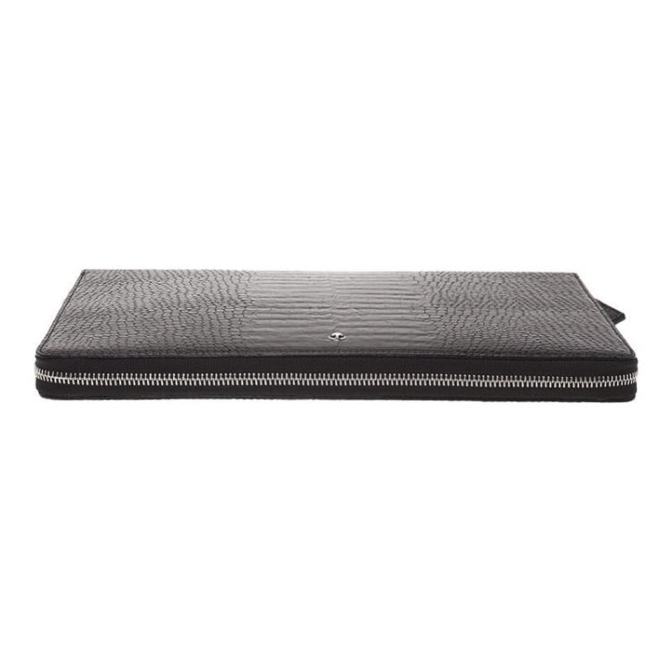 Pre Owned Montblanc Black Croc Embossed Leather Meisterstuck iPad Case