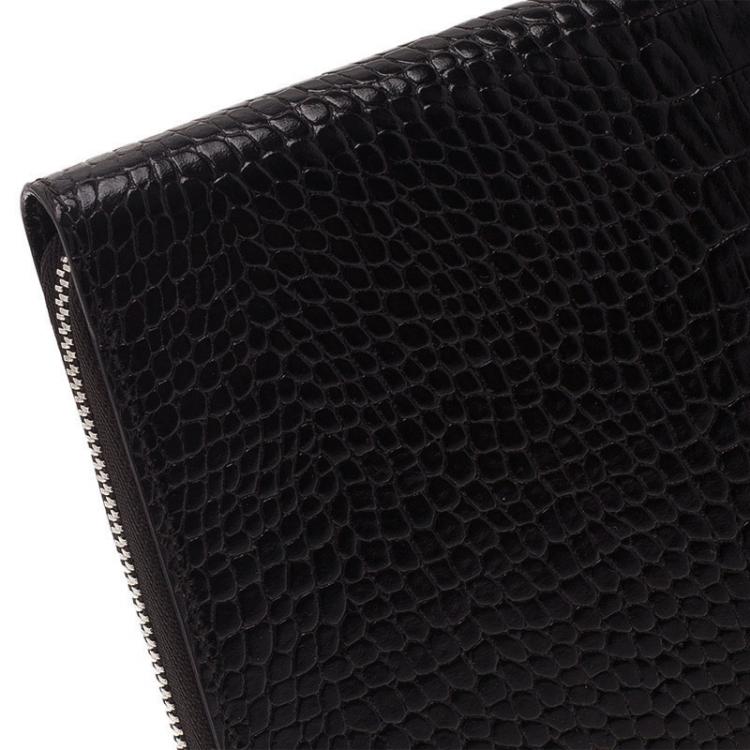 Pre Owned Montblanc Black Croc Embossed Leather Meisterstuck iPad Case
