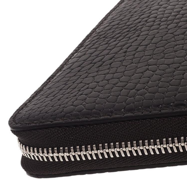 Pre Owned Montblanc Black Croc Embossed Leather Meisterstuck iPad Case