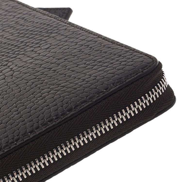 Pre Owned Montblanc Black Croc Embossed Leather Meisterstuck iPad Case