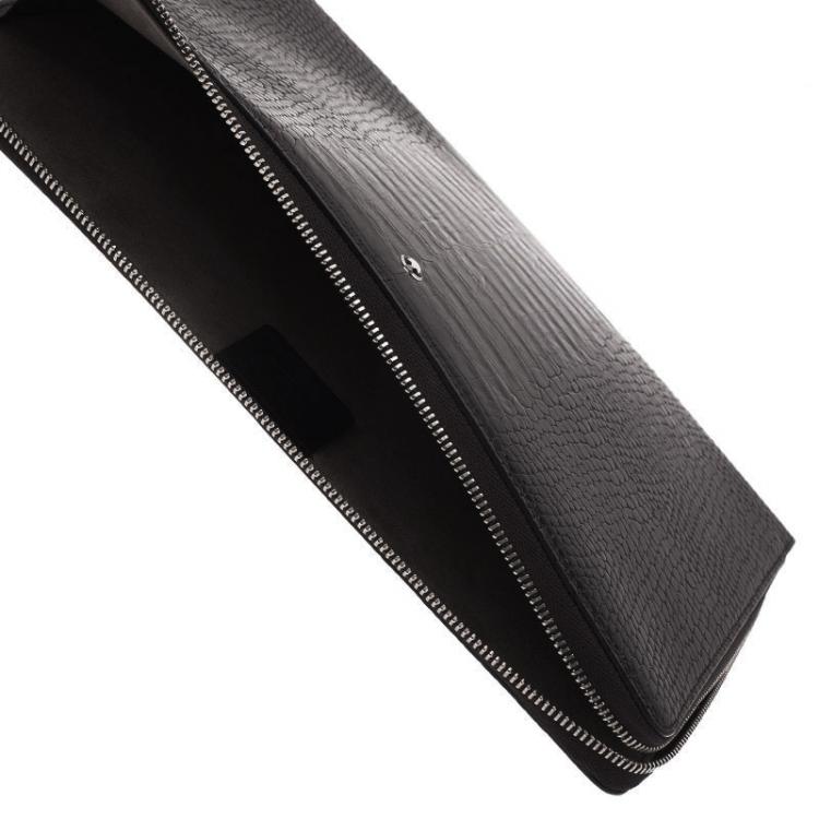 Pre Owned Montblanc Black Croc Embossed Leather Meisterstuck iPad Case