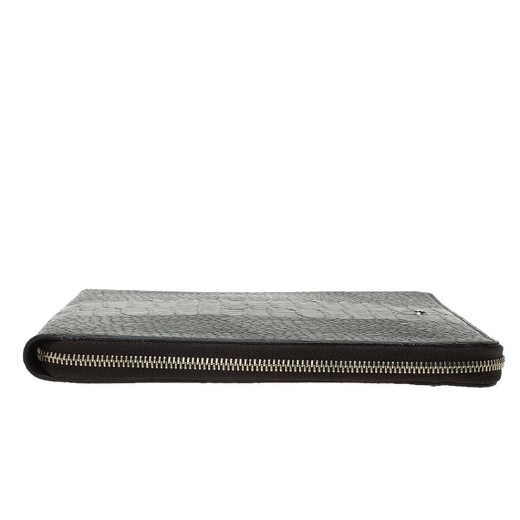 Pre Owned Montblanc Brown Crocodile Embossed La Vie De Boheme Tablet Pouch