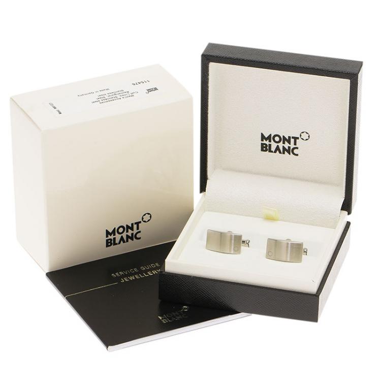 Pre Owned Montblanc Silver Stainless Steel Classic Cufflinks