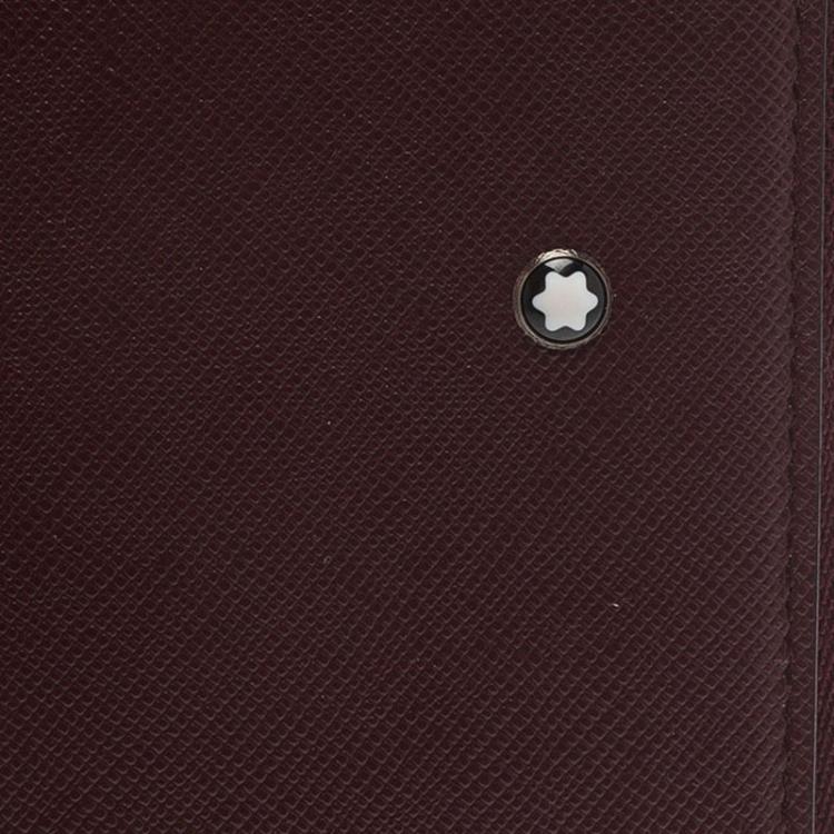 Pre Owned Montblanc Burgundy Leather Tablet Zip Around Pouch