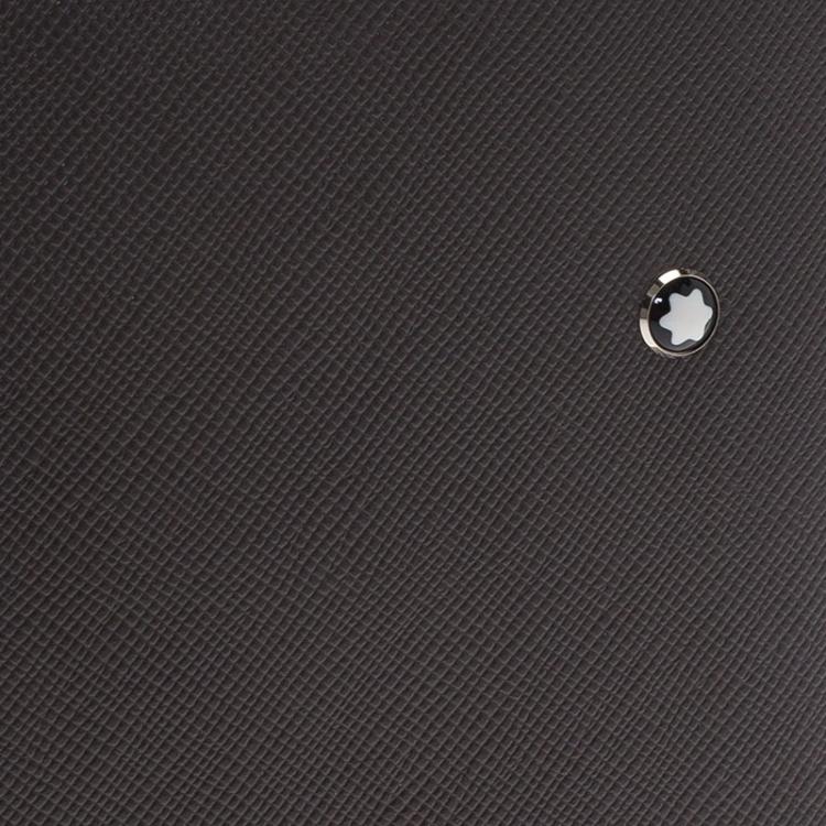 Pre Owned Montblanc Grey Leather Tablet Zip Around Pouch