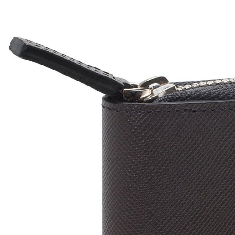 Pre Owned Montblanc Grey Leather Tablet Zip Around Pouch