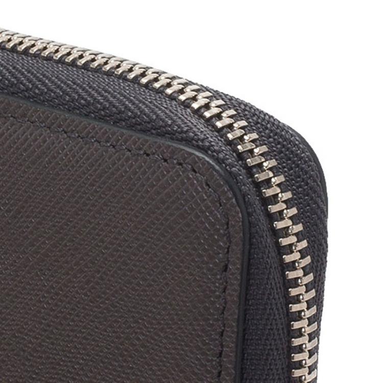 Pre Owned Montblanc Grey Leather Tablet Zip Around Pouch