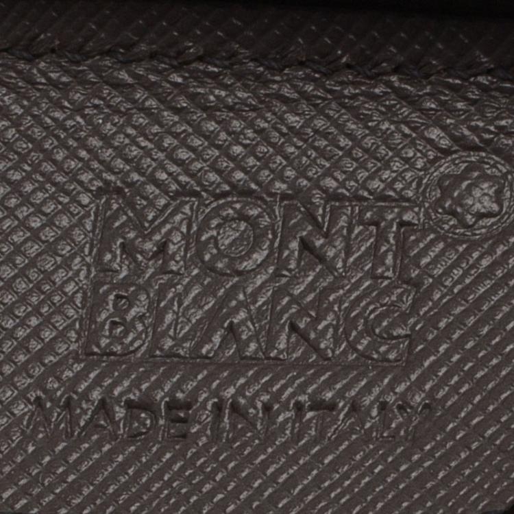 Pre Owned Montblanc Grey Leather Tablet Zip Around Pouch