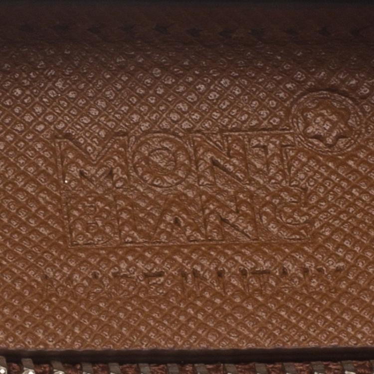 Pre Owned Montblanc Brown Leather Tablet Zip Around Pouch