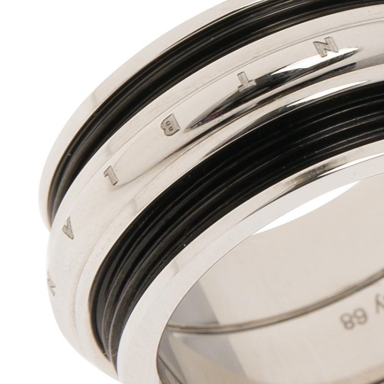 Pre Owned Montblanc Men's Contemporary Collection Black PVD Steel Sliding Ring 68