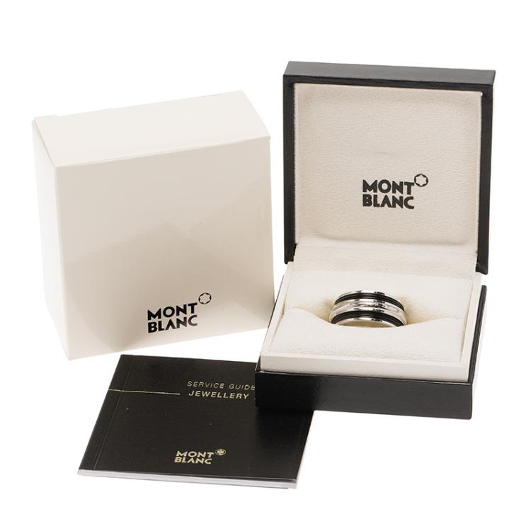 Pre Owned Montblanc Men's Contemporary Collection Black PVD Steel Sliding Ring 68