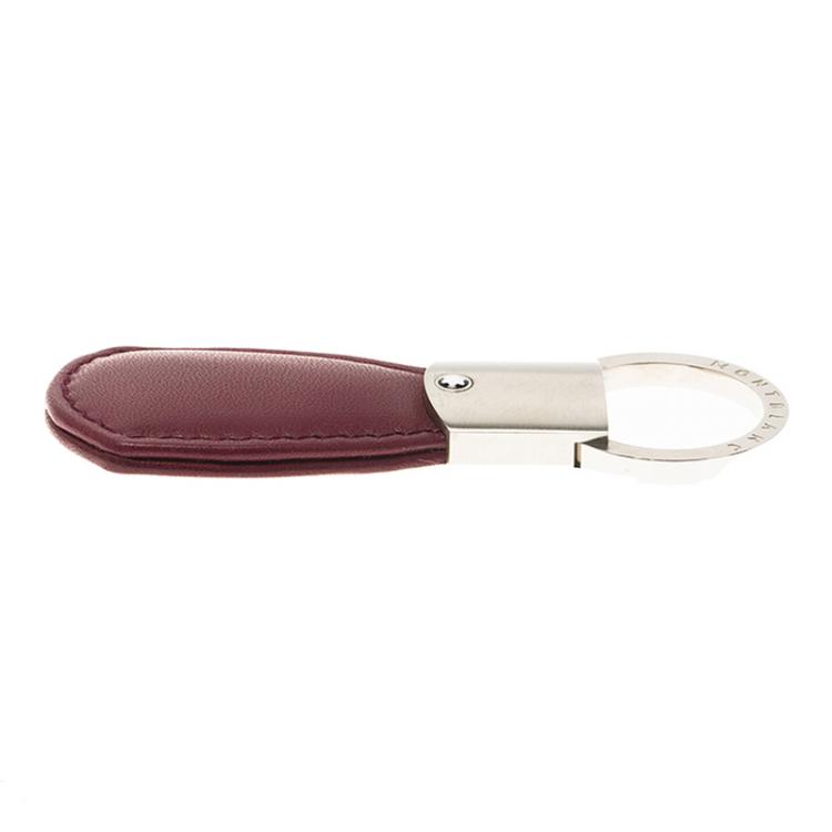 Pre Owned Montblanc Purple Leather Key Fob Triangle Key Ring