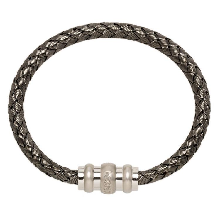 Pre Owned Montblanc Men's Contemporary Collection Silver Woven Bracelet Medium