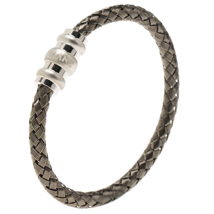 مملوكة مسبقًا Montblanc Men's Contemporary Collection Silver Woven Bracelet 18cm