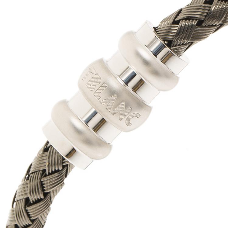 مملوكة مسبقًا Montblanc Men's Contemporary Collection Silver Woven Bracelet 18cm