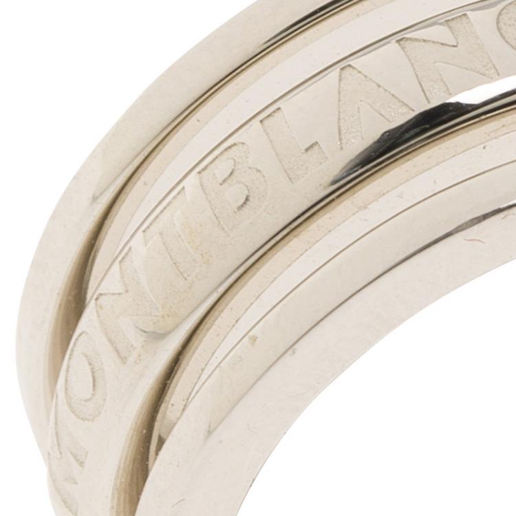 Pre Owned Montblanc Creative Silver Skeletted Men's Band Ring Size 62