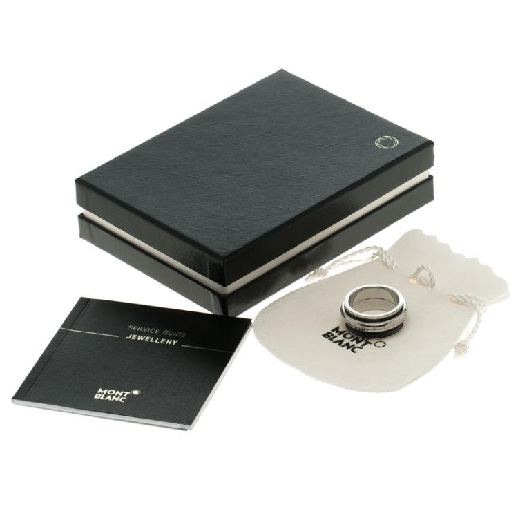 Pre Owned Montblanc Men's Contemporary Collection Black PVD Steel Sliding Ring Size 64