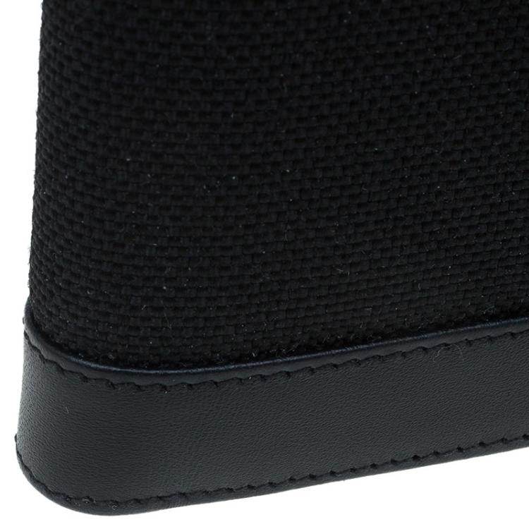 Pre Owned Montblanc Black Leather and Canvas Bifold Wallet 