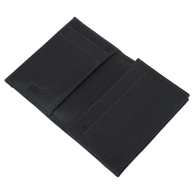 Pre Owned Montblanc Brown Leather and Monogram Canvas Card Holder 